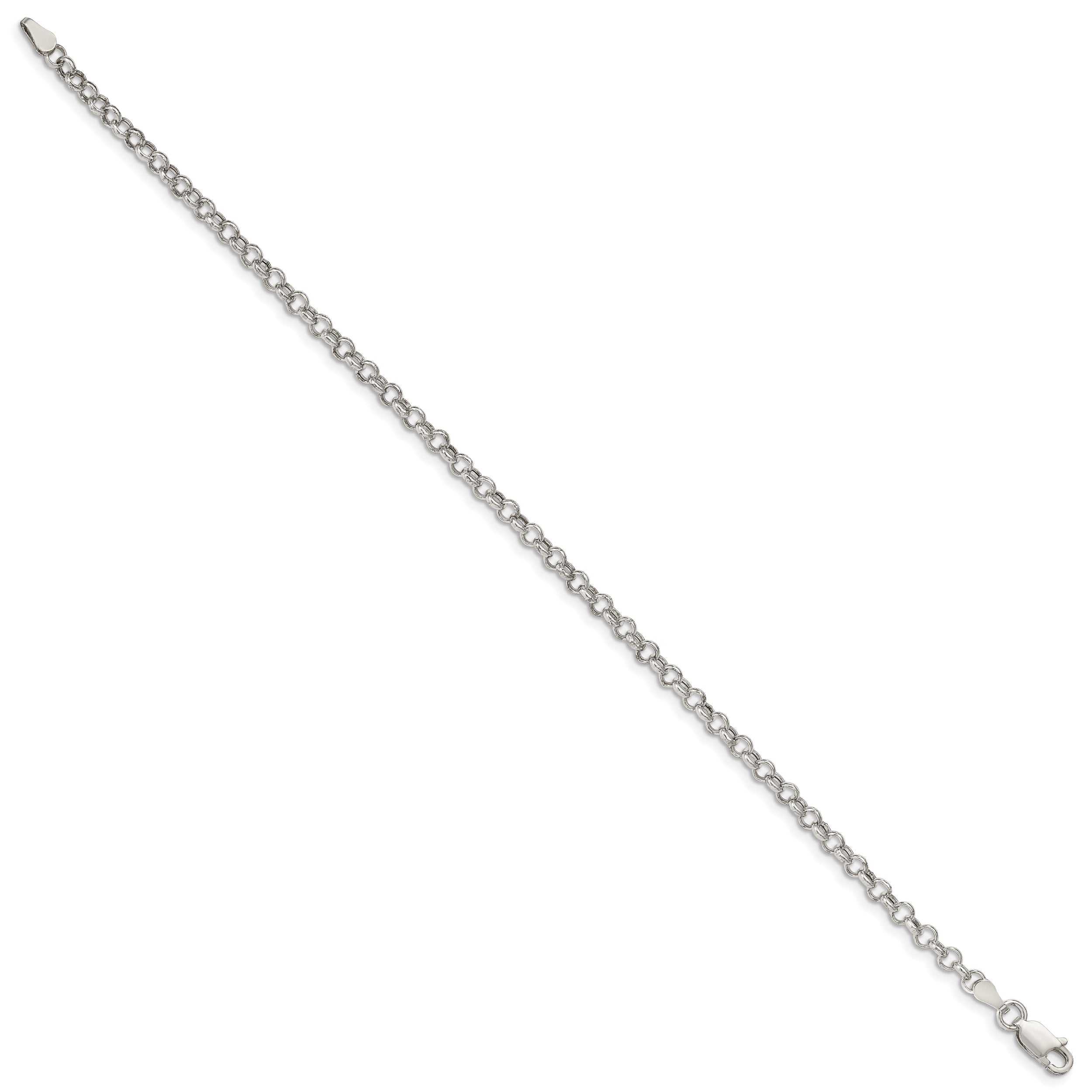 Sterling Silver 3mm Semi-solid Rolo Chain - 7