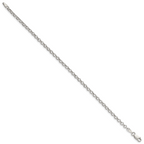 Sterling Silver 3mm Semi-solid Rolo Chain