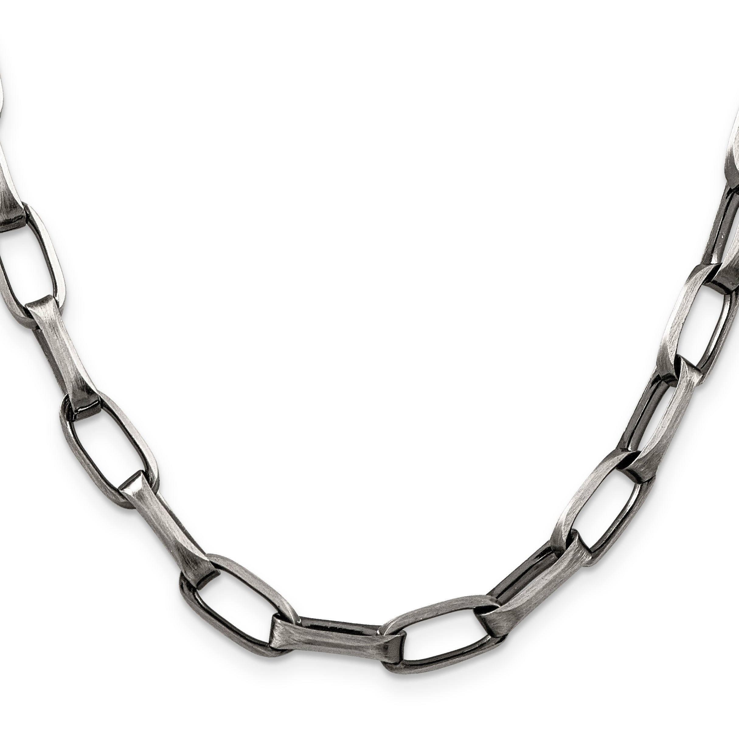 Sterling Silver 925 Men's Antiqued Open Link Chain Necklace 20