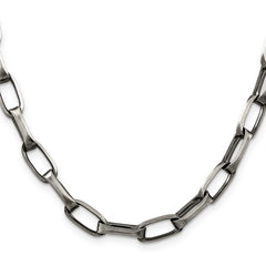 Sterling Silver 925 Men's Antiqued Open Link Chain Necklace 20