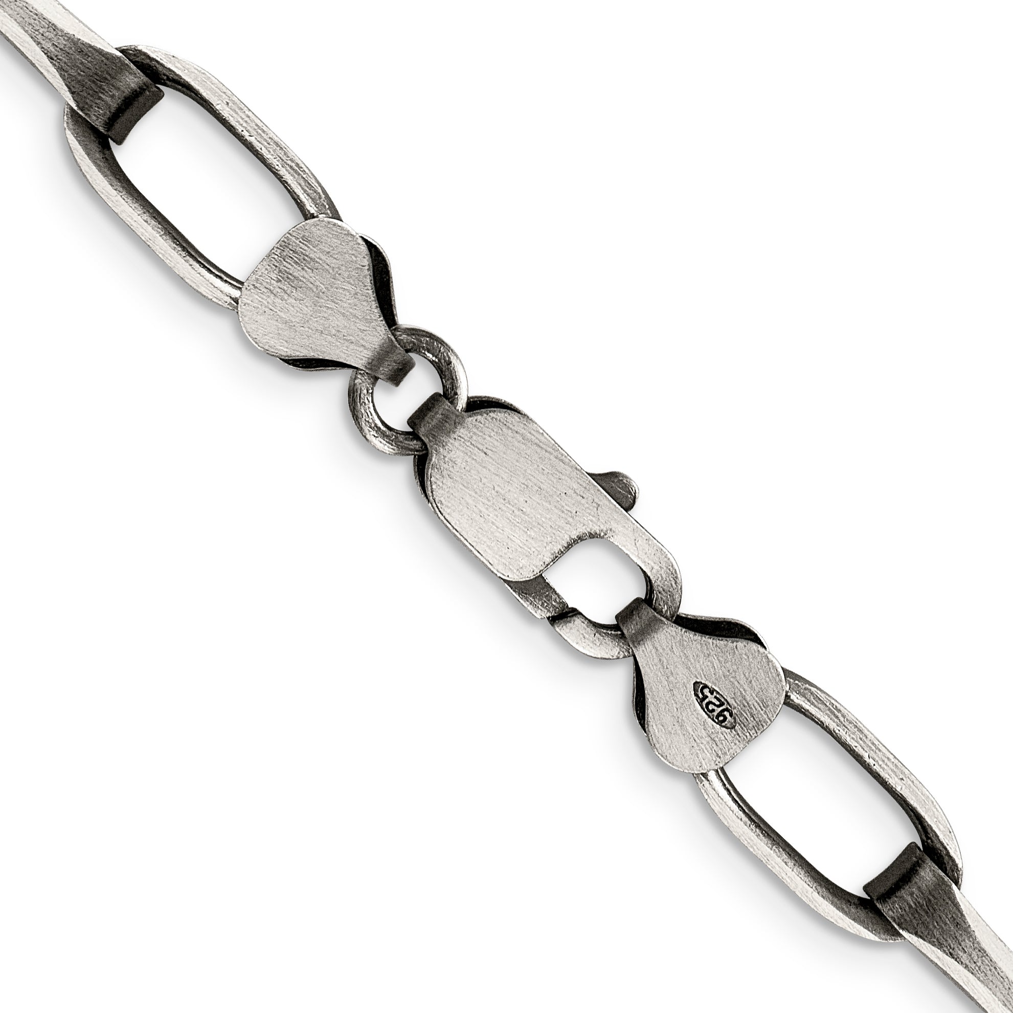 Sterling Silver 925 Men's Antiqued Open Link Chain Necklace 20