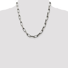 Sterling Silver 925 Men's Antiqued Open Link Chain Necklace 20