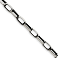 Sterling Silver 8mm Antiqued Oval Link Bracelet