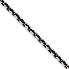 Sterling Silver 6.5mm Antiqued Cable Bracelet