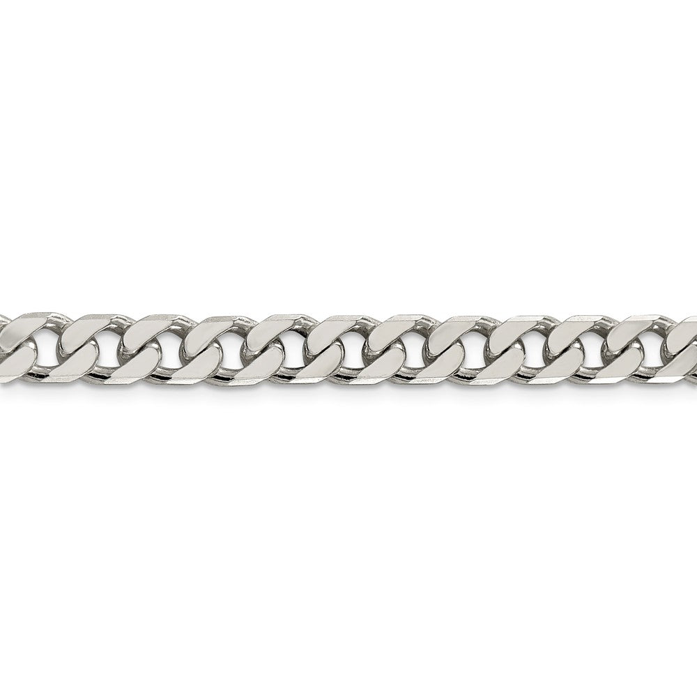 Sterling Silver 925 Polished Curb Chain Necklace with Lobster Clasp