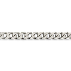Sterling Silver 925 Polished Curb Chain Necklace with Lobster Clasp