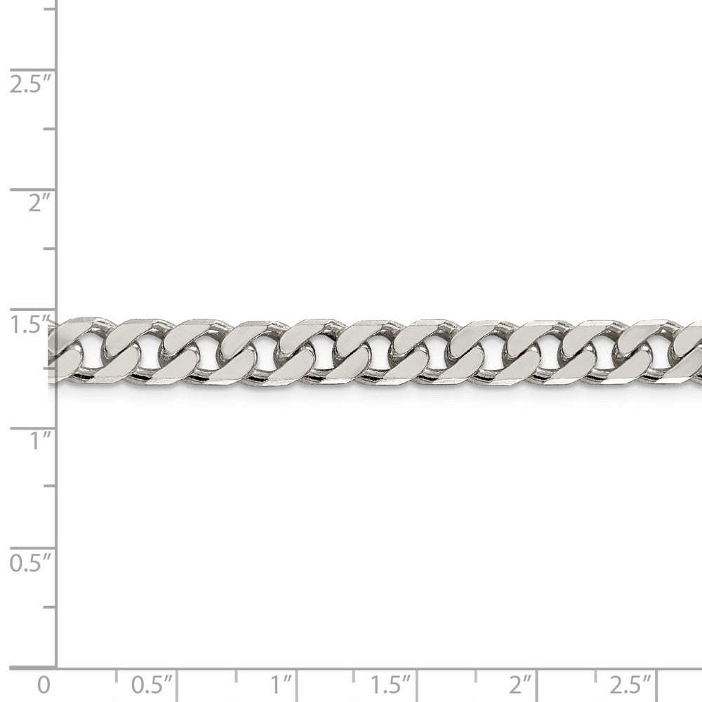 Sterling Silver 925 Polished Curb Chain Necklace with Lobster Clasp
