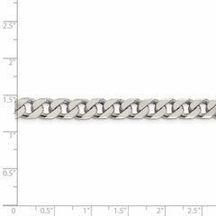 Sterling Silver 925 Polished Curb Chain Necklace with Lobster Clasp