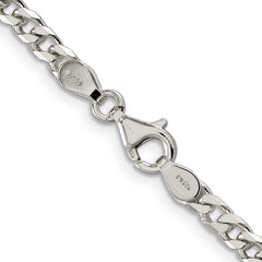 Sterling Silver 925 Women's Polished Curb Chain Necklace 18 Elegant Design