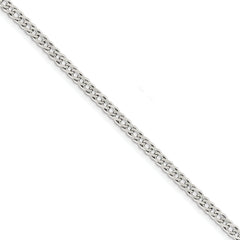 Sterling Silver 4.25mm Double 6 Side Diamond Cut Flat Link Curb Chain