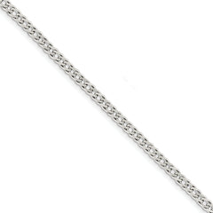 Sterling Silver 4.25mm Double 6 Side Diamond Cut Flat Link Curb Chain