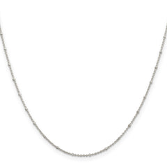 Sterling Silver 925 Polished Women's Rolo Necklace with Beads