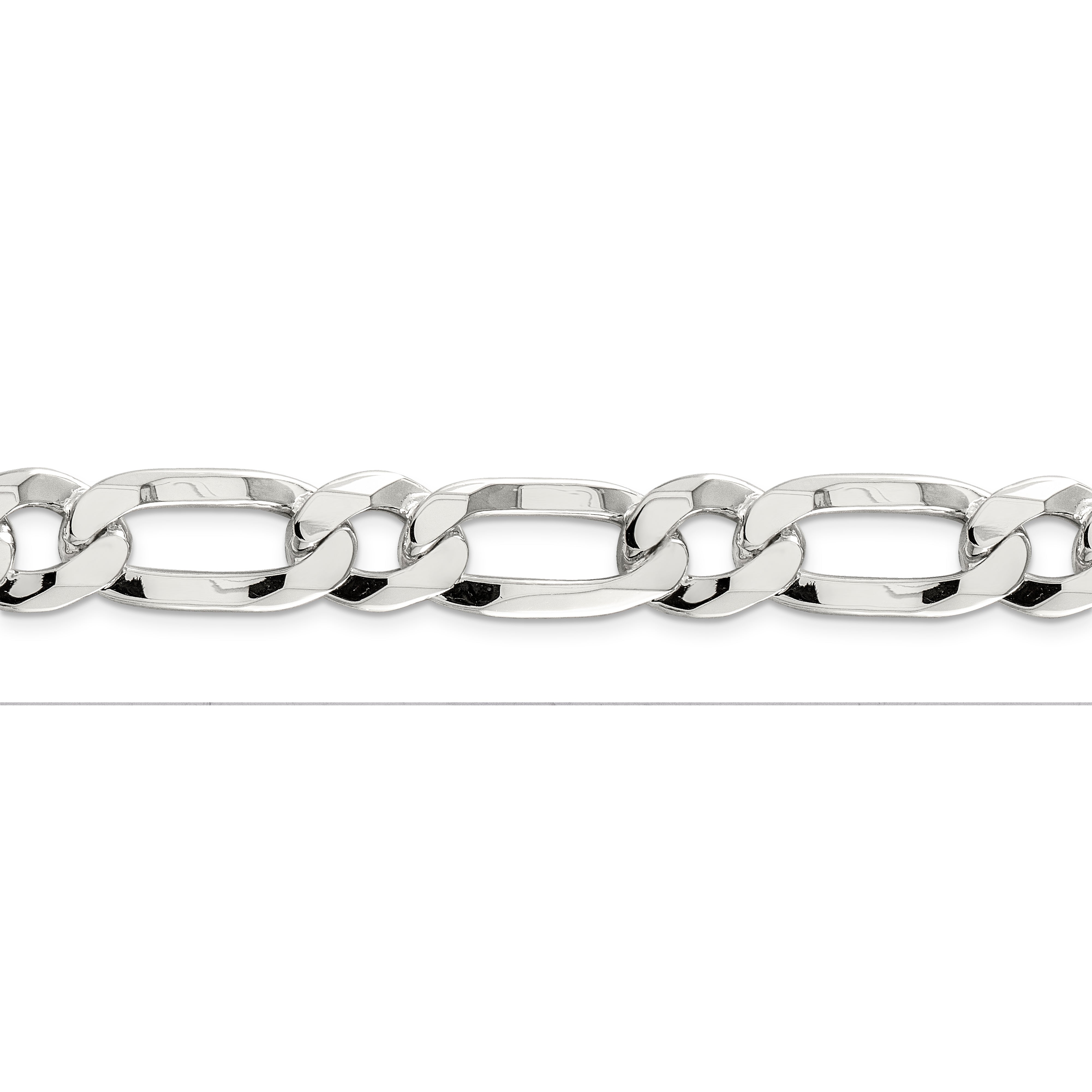 Sterling Silver 12.25mm Elongated 1+1 Open Link Chain