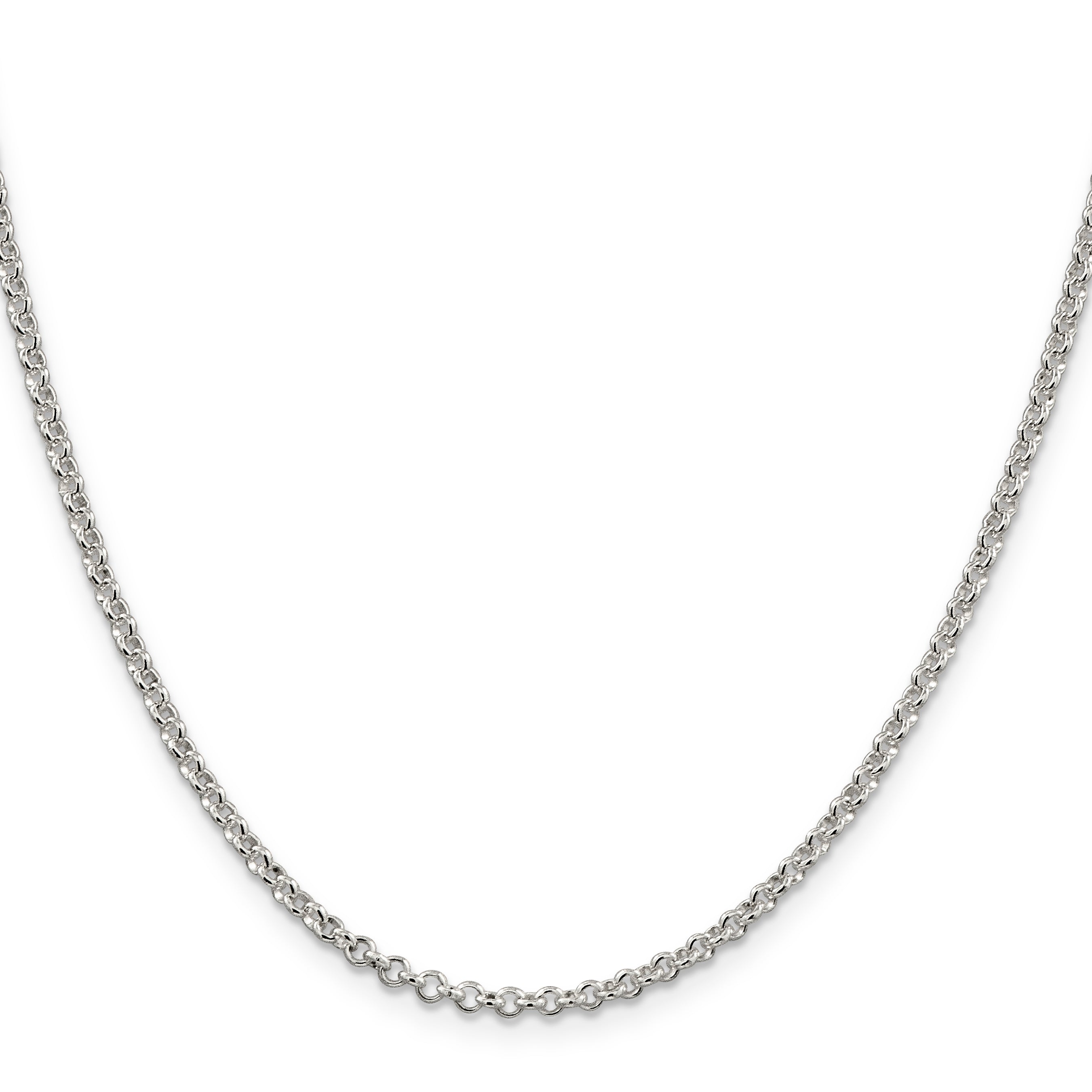 Sterling Silver 16 Polished Rolo Chain Necklace for Women