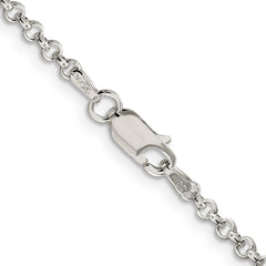 Sterling Silver 16 Polished Rolo Chain Necklace for Women