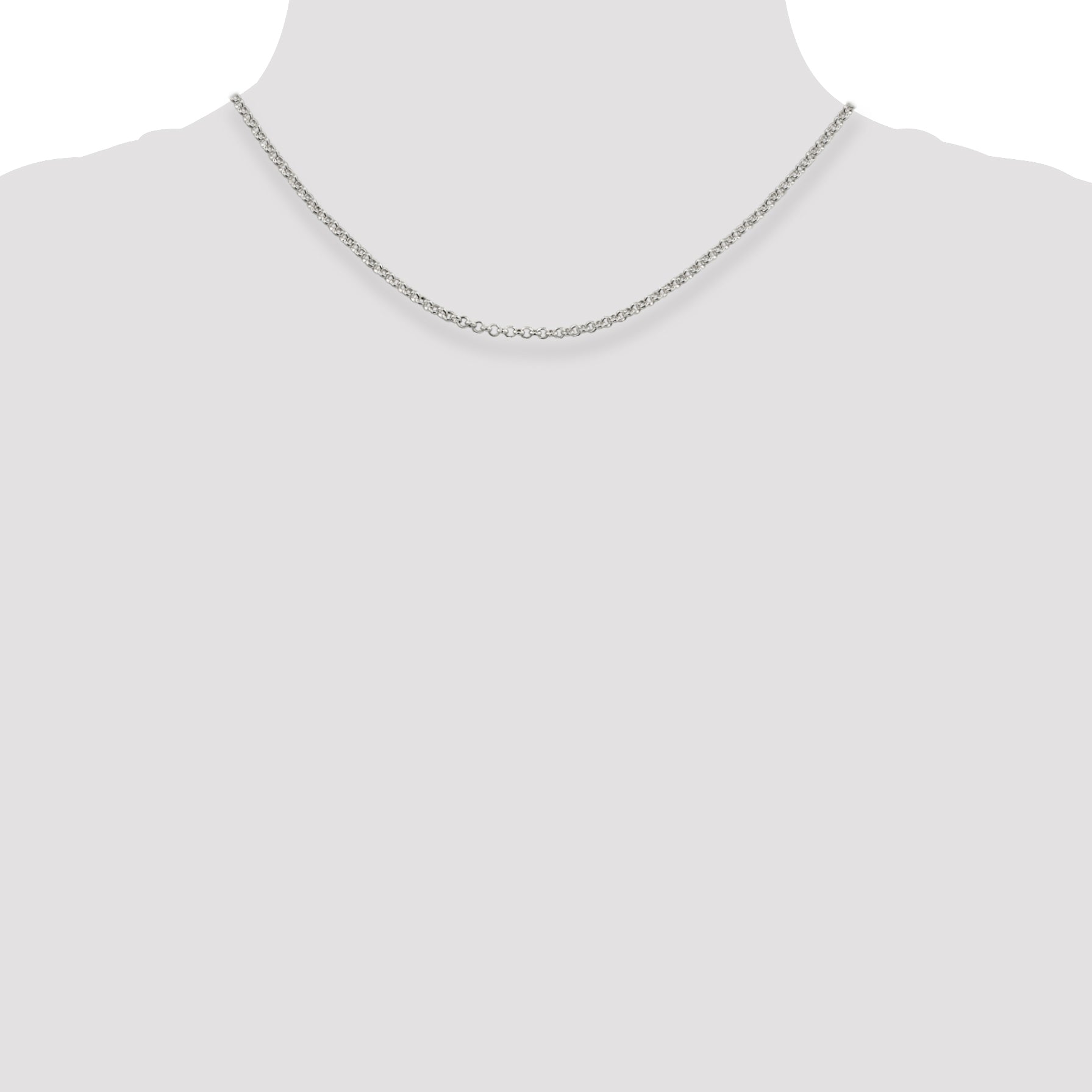Sterling Silver 16 Polished Rolo Chain Necklace for Women