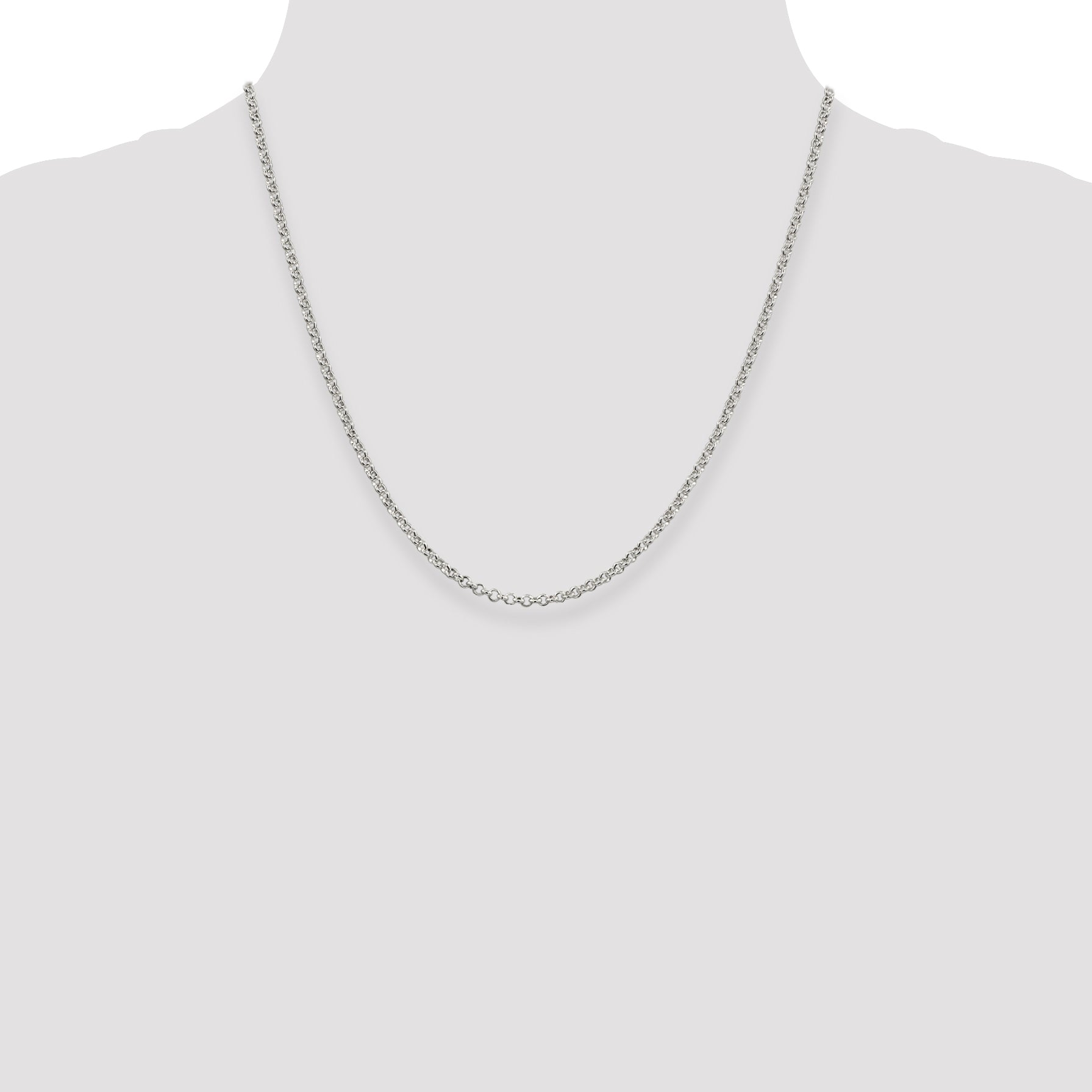 Sterling Silver 16 Polished Rolo Chain Necklace for Women