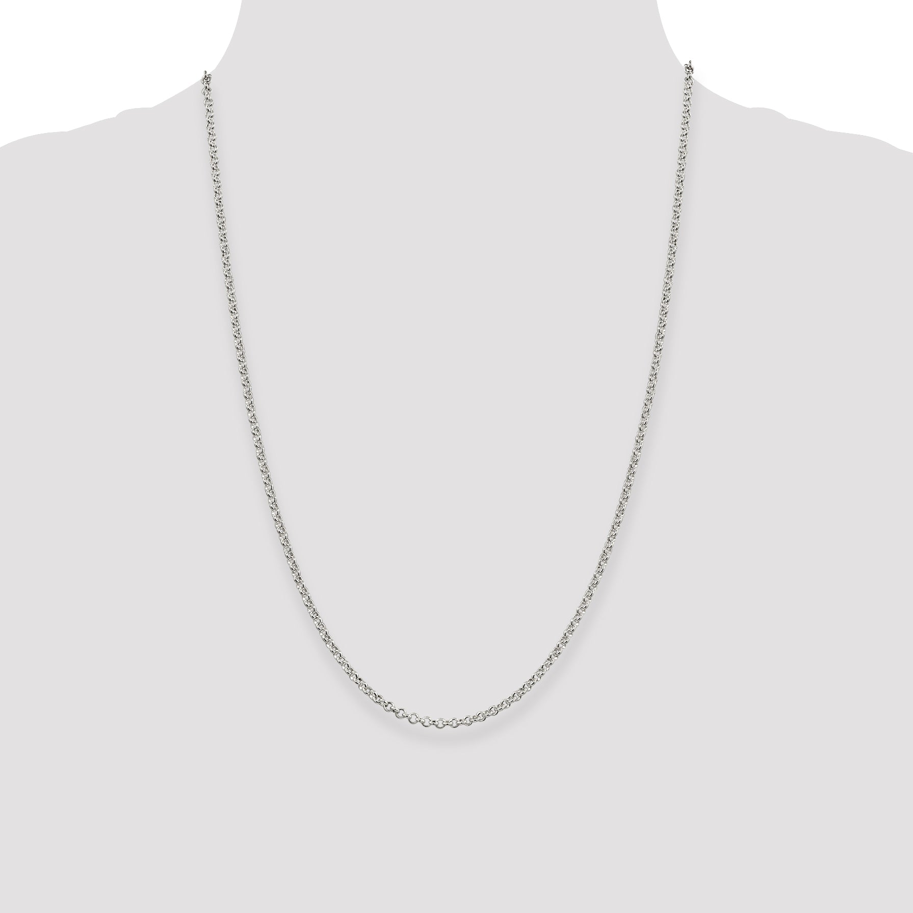 Sterling Silver 16 Polished Rolo Chain Necklace for Women