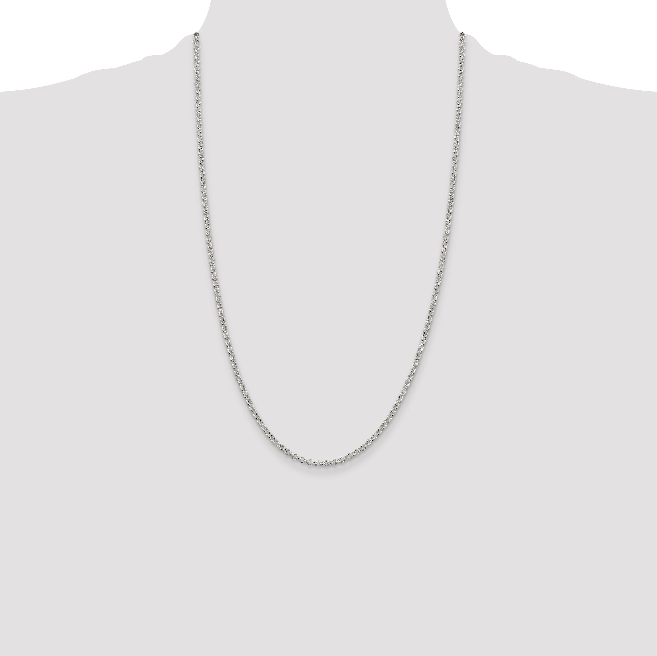Sterling Silver 16 Polished Rolo Chain Necklace for Women
