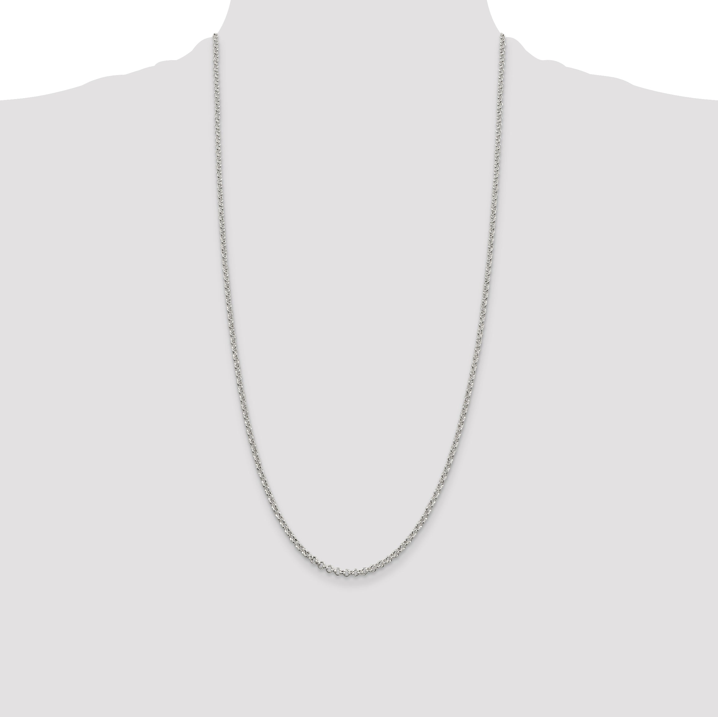 Sterling Silver 16 Polished Rolo Chain Necklace for Women