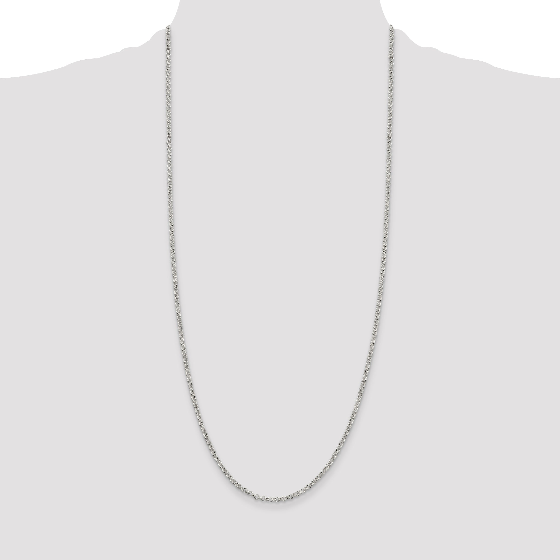 Sterling Silver 16 Polished Rolo Chain Necklace for Women