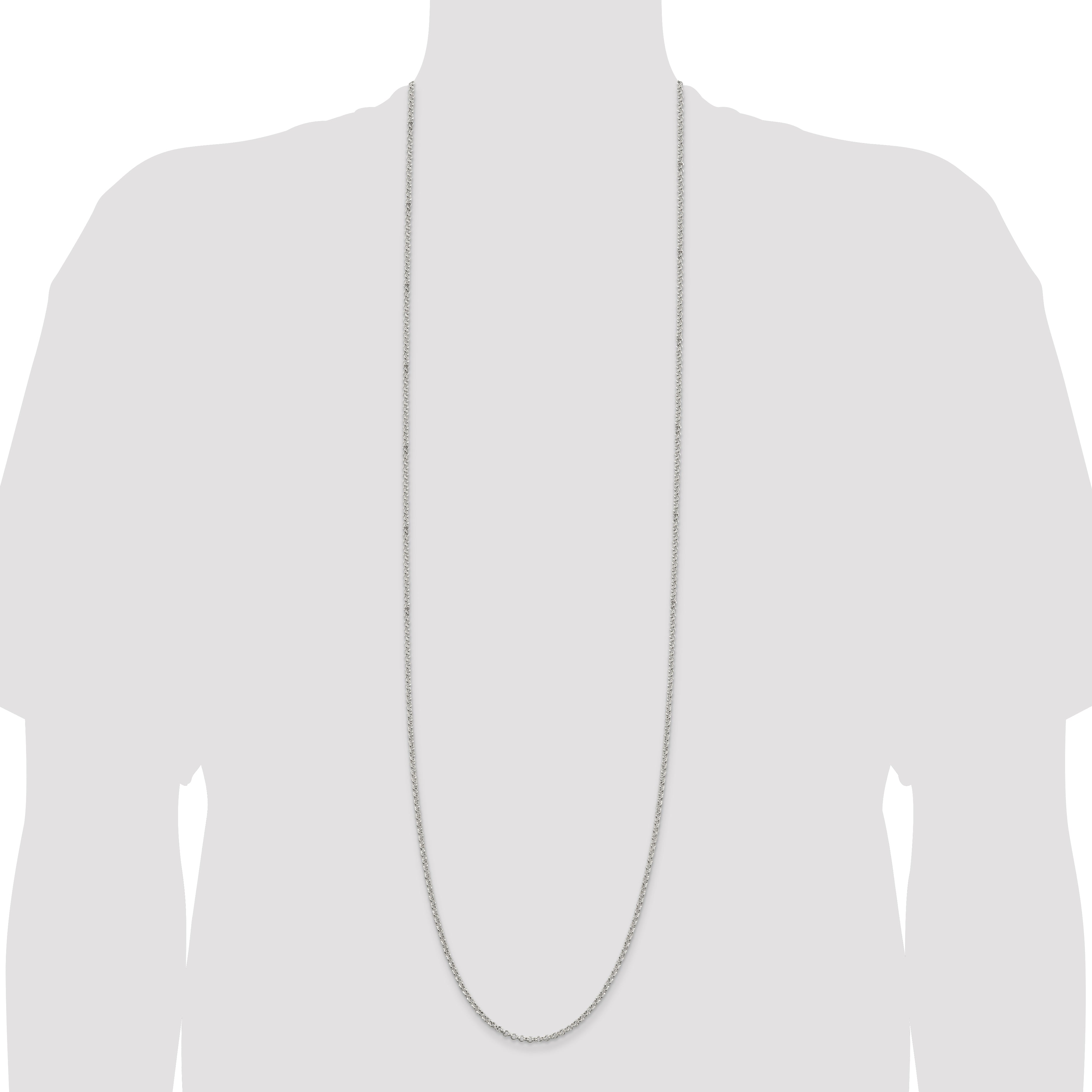 Sterling Silver 16 Polished Rolo Chain Necklace for Women