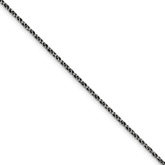 Sterling Silver Ruthenium-plated 1.7mm Twisted Tight Wheat Chain