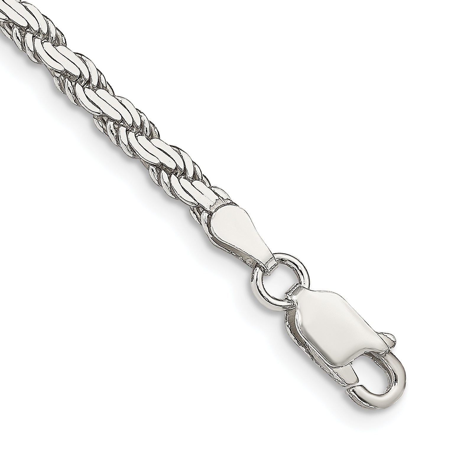 Sterling Silver 3.1mm Flat Rope Chain