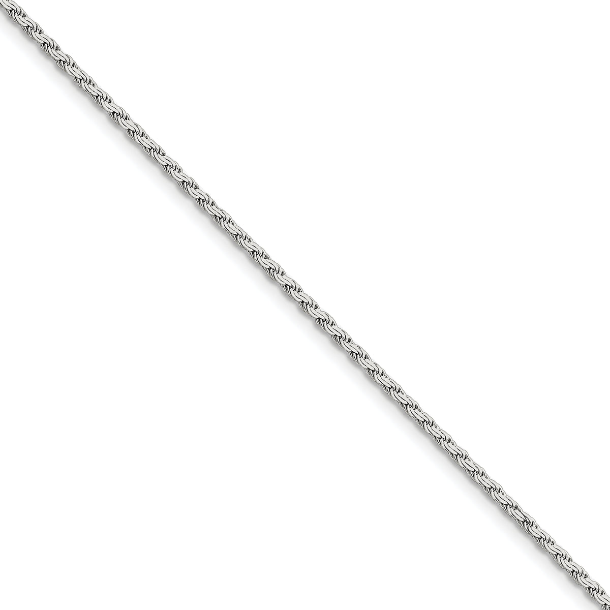 Sterling Silver 2.25mm Flat Rope Chain