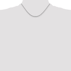 Sterling Silver Rhodium-plated 2mm Loose Rope Chain