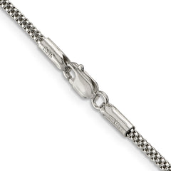 Sophia Jewelers: Polished Sterling Silver Corona Chain Necklace for Women