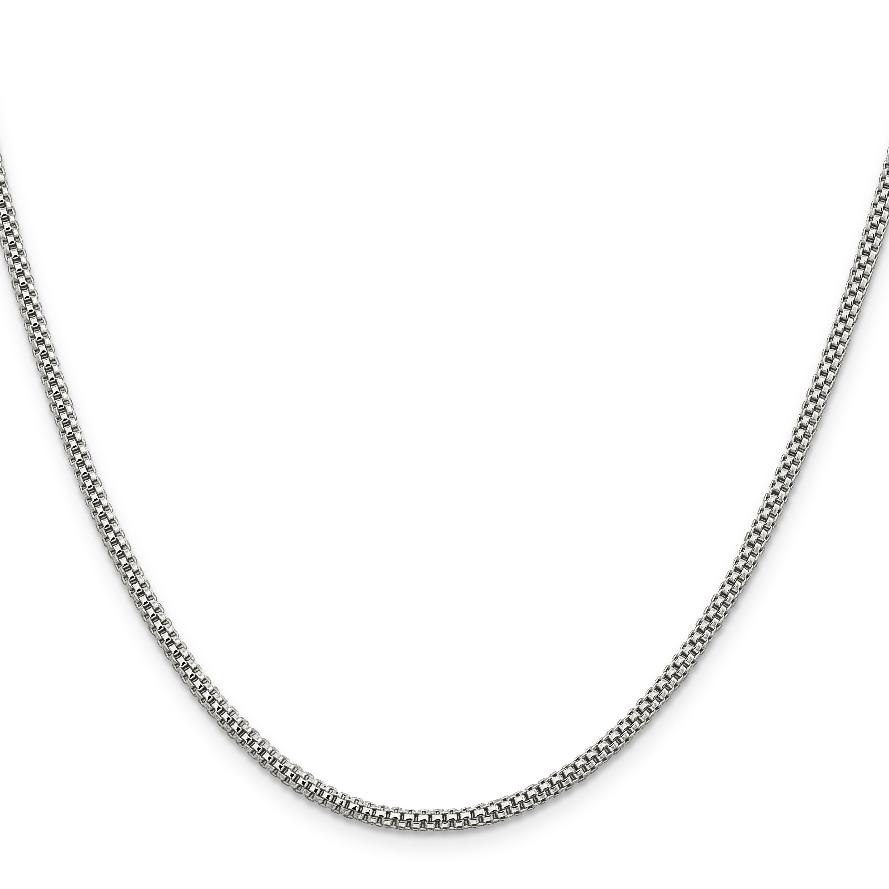 Sterling Silver 925 Women's Polished Corona Chain Necklace 18-Inch