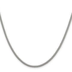 Sterling Silver 925 Women's Polished Corona Chain Necklace 18-Inch