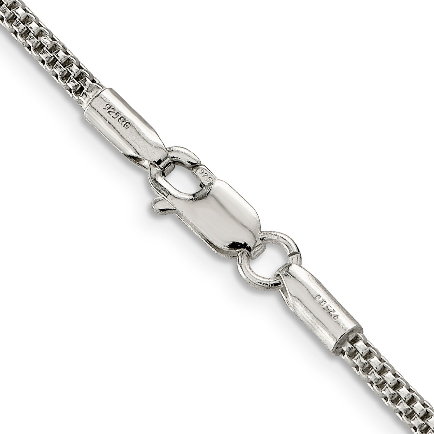 Sterling Silver 925 Women's Polished Corona Chain Necklace 18-Inch
