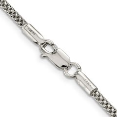 Sterling Silver 925 Women's Polished Corona Chain Necklace 18-Inch