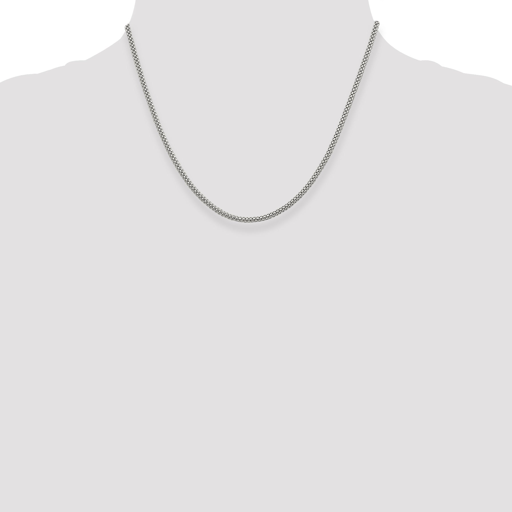 Sterling Silver 925 Women's Polished Corona Chain Necklace 18-Inch