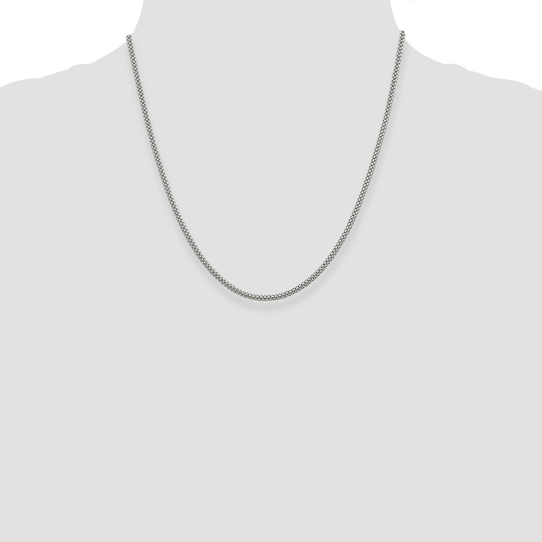 Sterling Silver 925 Women's Polished Corona Chain Necklace 18-Inch