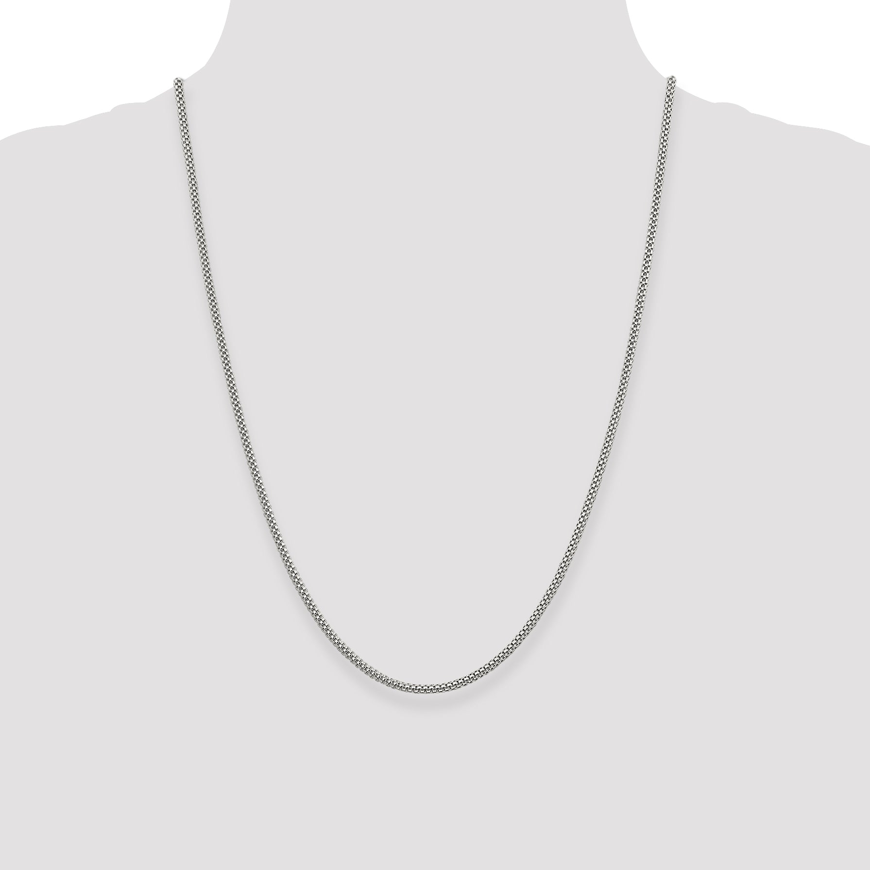 Sterling Silver 925 Women's Polished Corona Chain Necklace 18-Inch