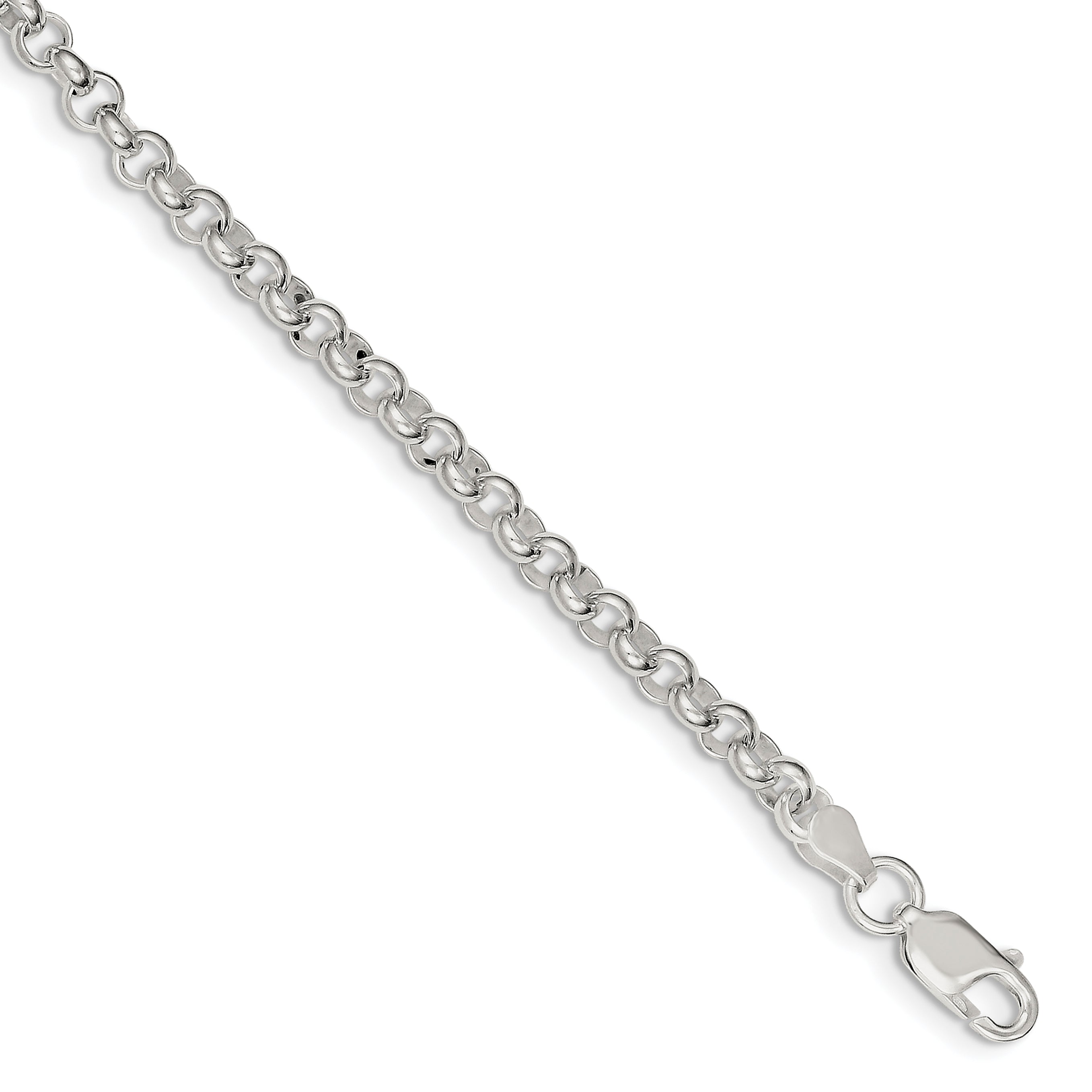 Sterling Silver 4.75mm Half Round Belcher Bracelet