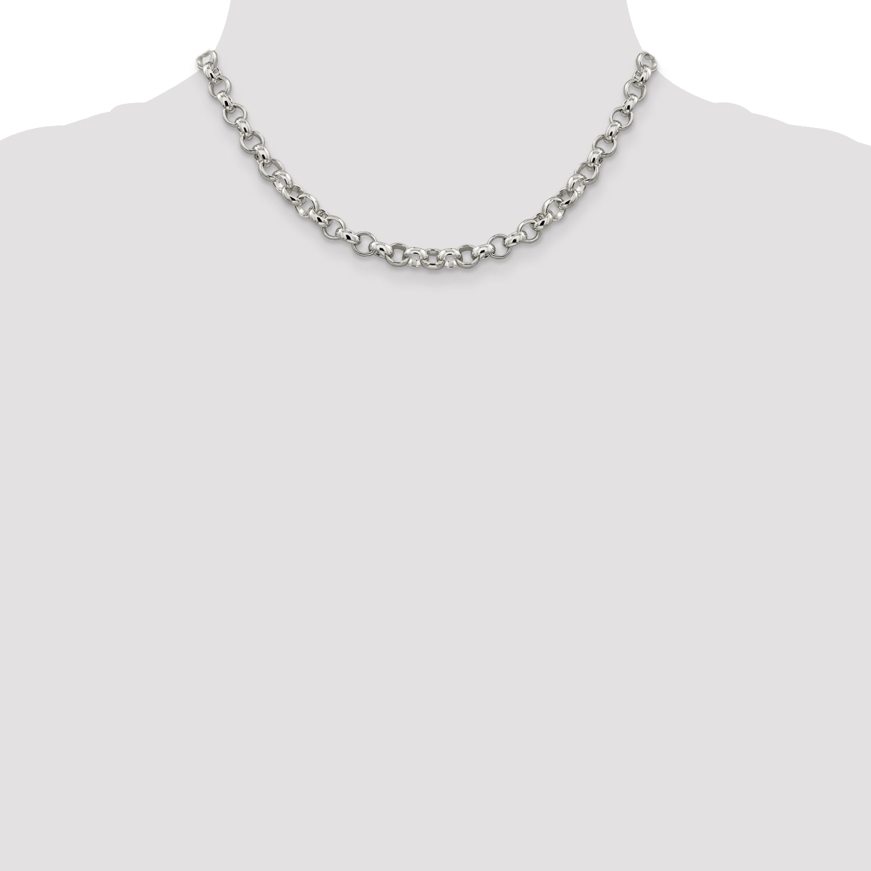 Sophia Jewelers 925 Sterling Silver Polished Handmade 16 Women's Rolo Chain Necklace