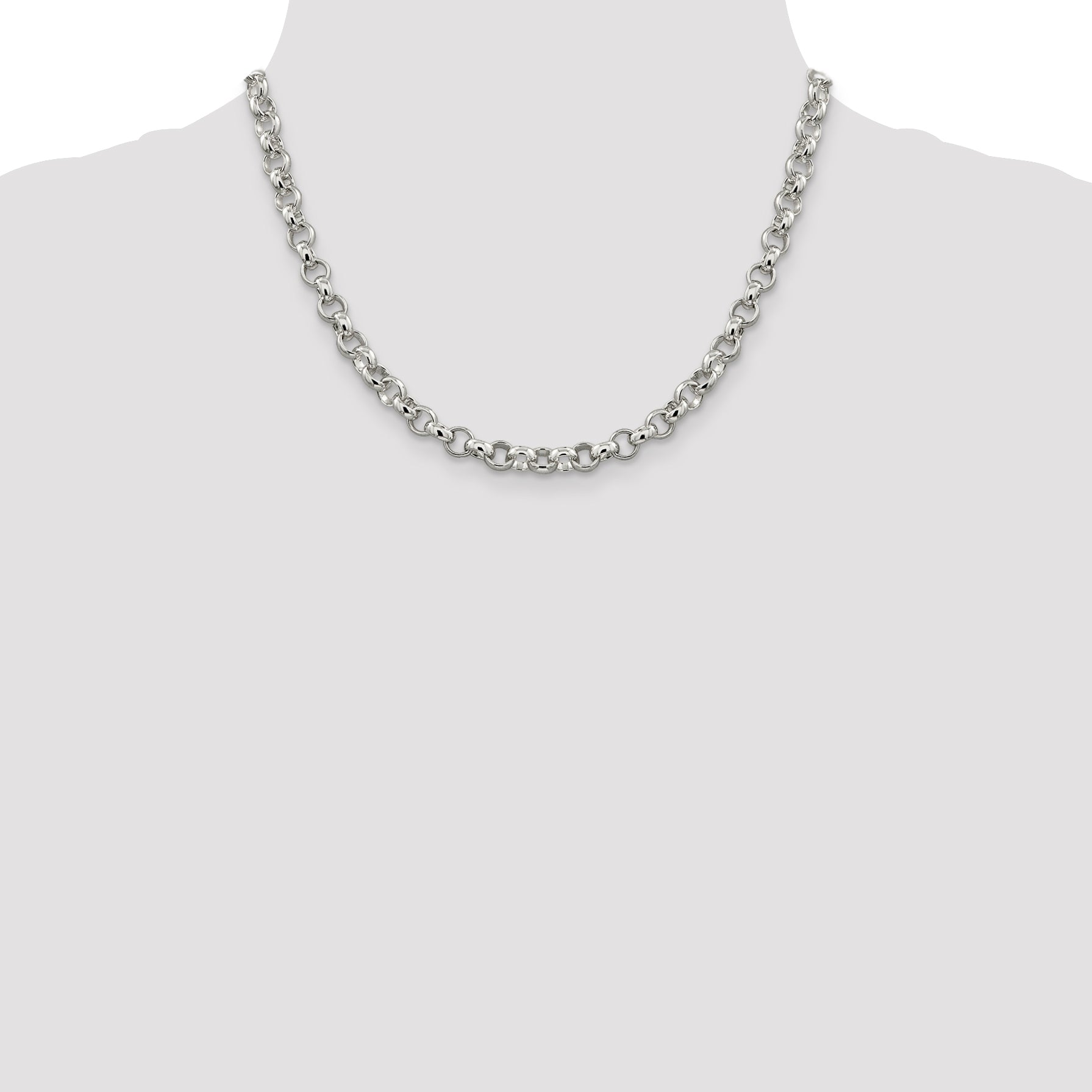 Sophia Jewelers 925 Sterling Silver Polished Handmade 16 Women's Rolo Chain Necklace