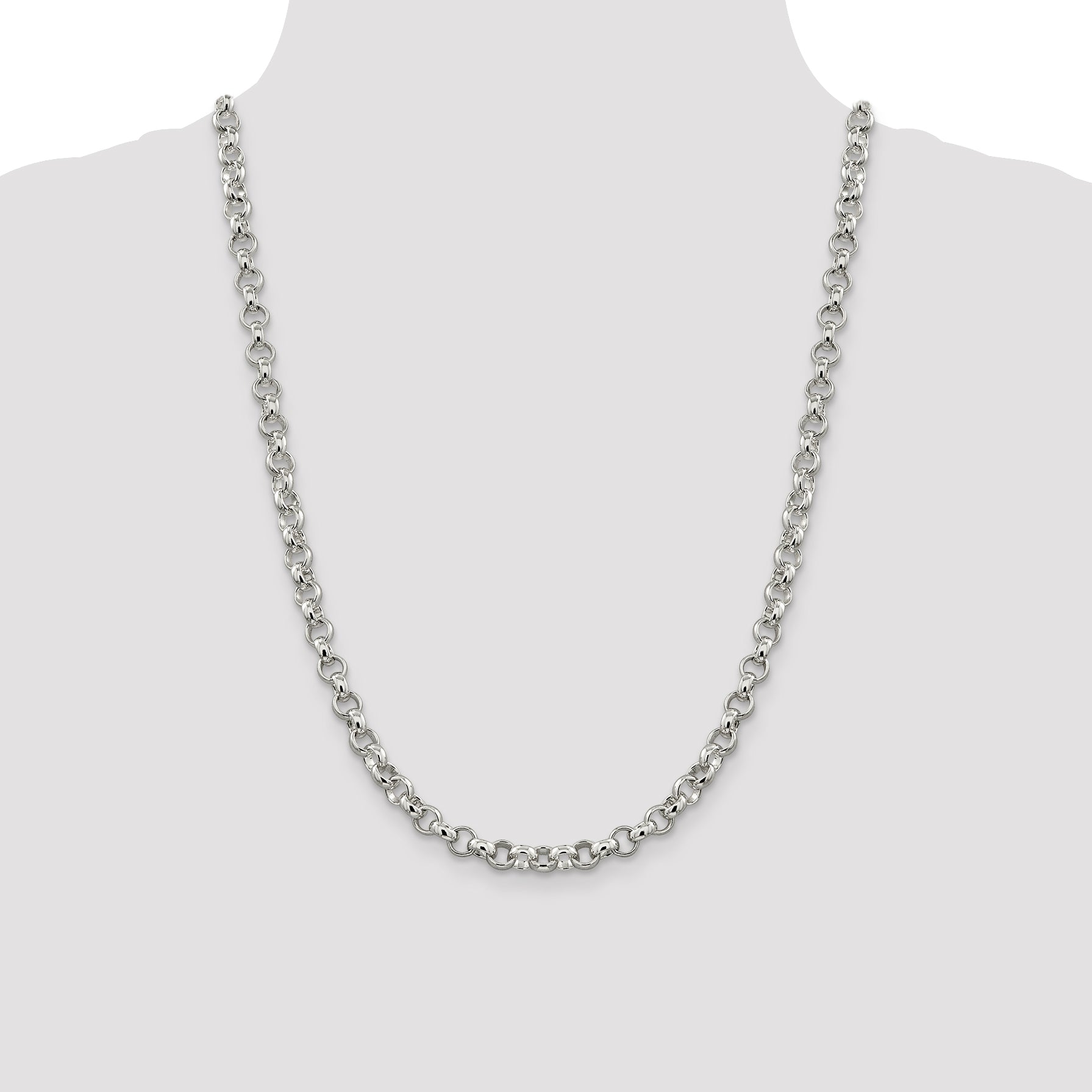 Sophia Jewelers 925 Sterling Silver Polished Handmade 16 Women's Rolo Chain Necklace