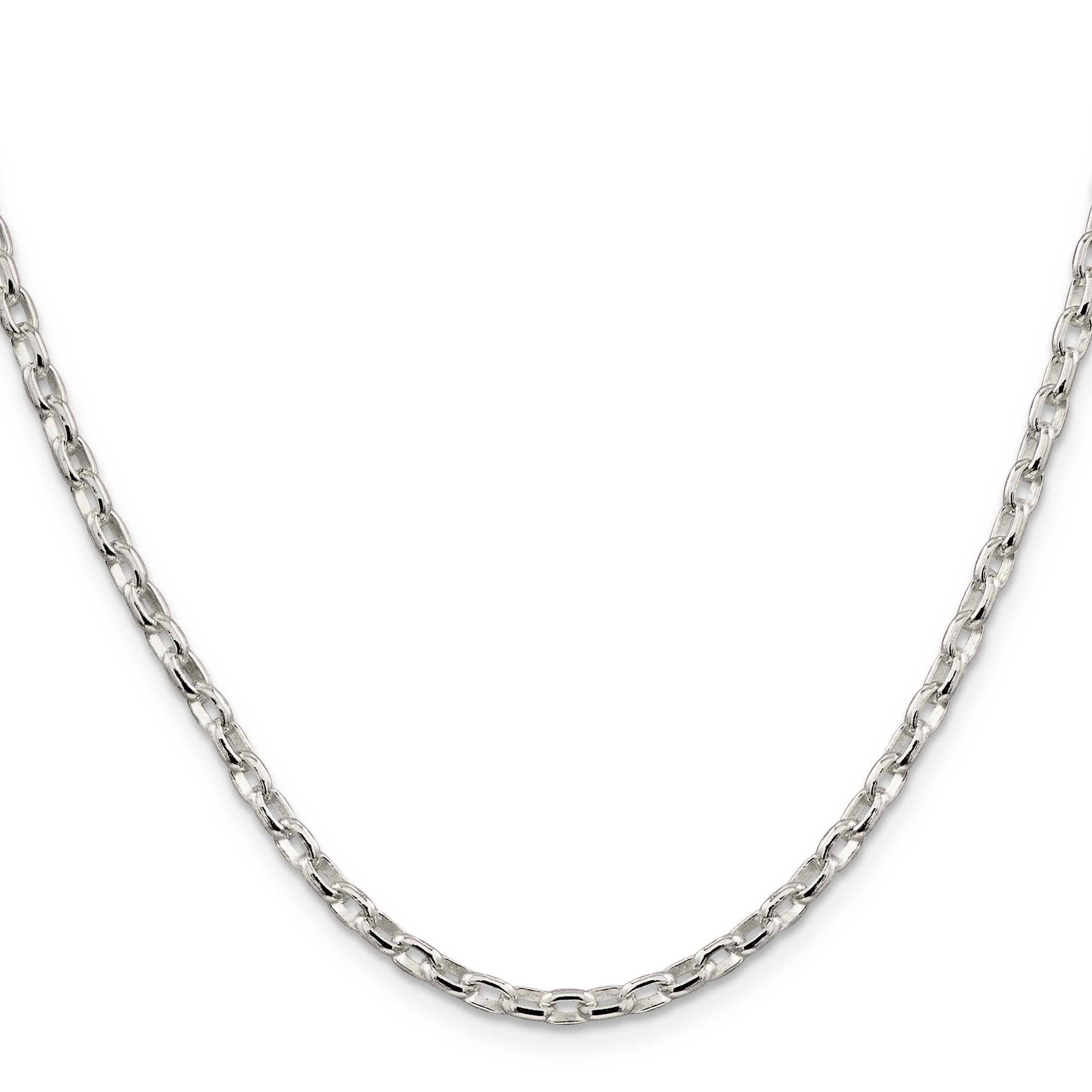 Sterling Silver 925 Polished Rolo Chain Necklace for Elegant Wear