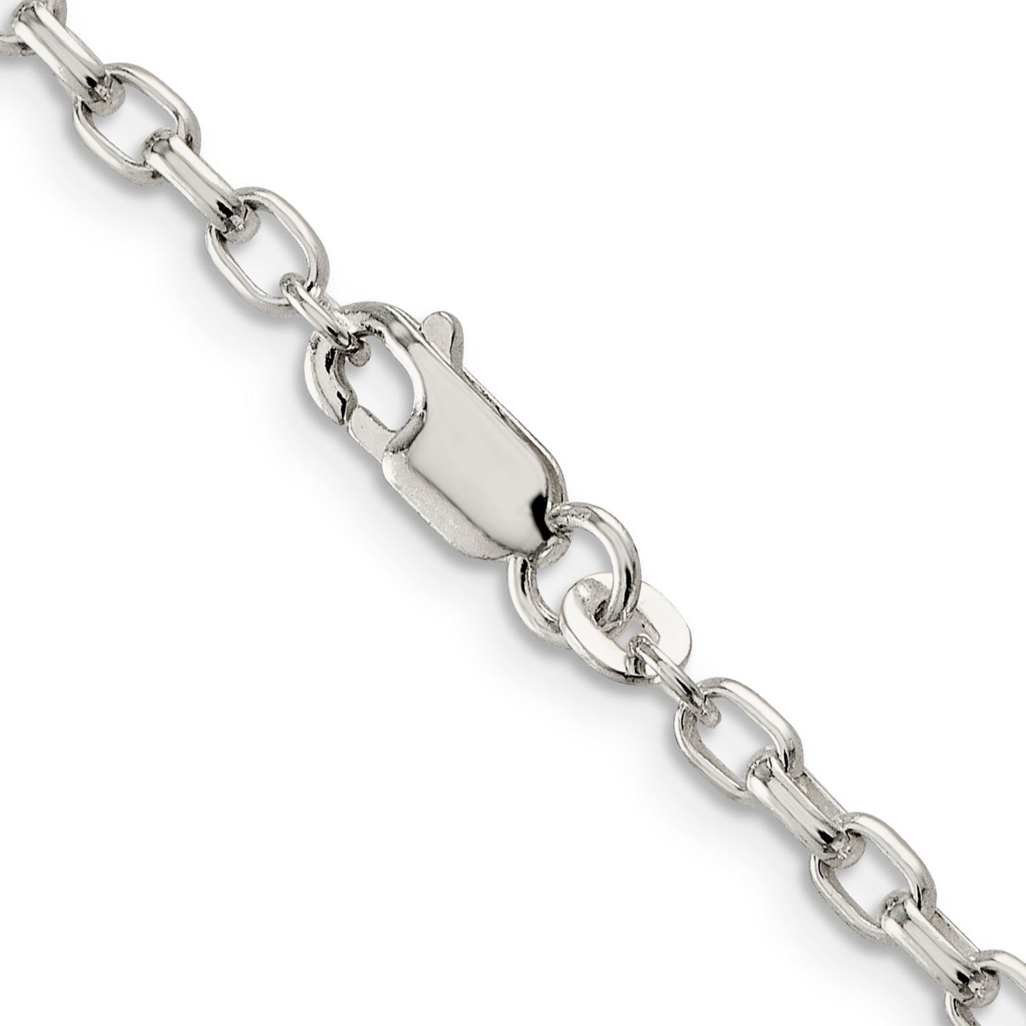 Sterling Silver 925 Polished Rolo Chain Necklace for Elegant Wear