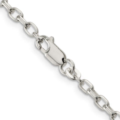 Sterling Silver 925 Polished Rolo Chain Necklace for Elegant Wear