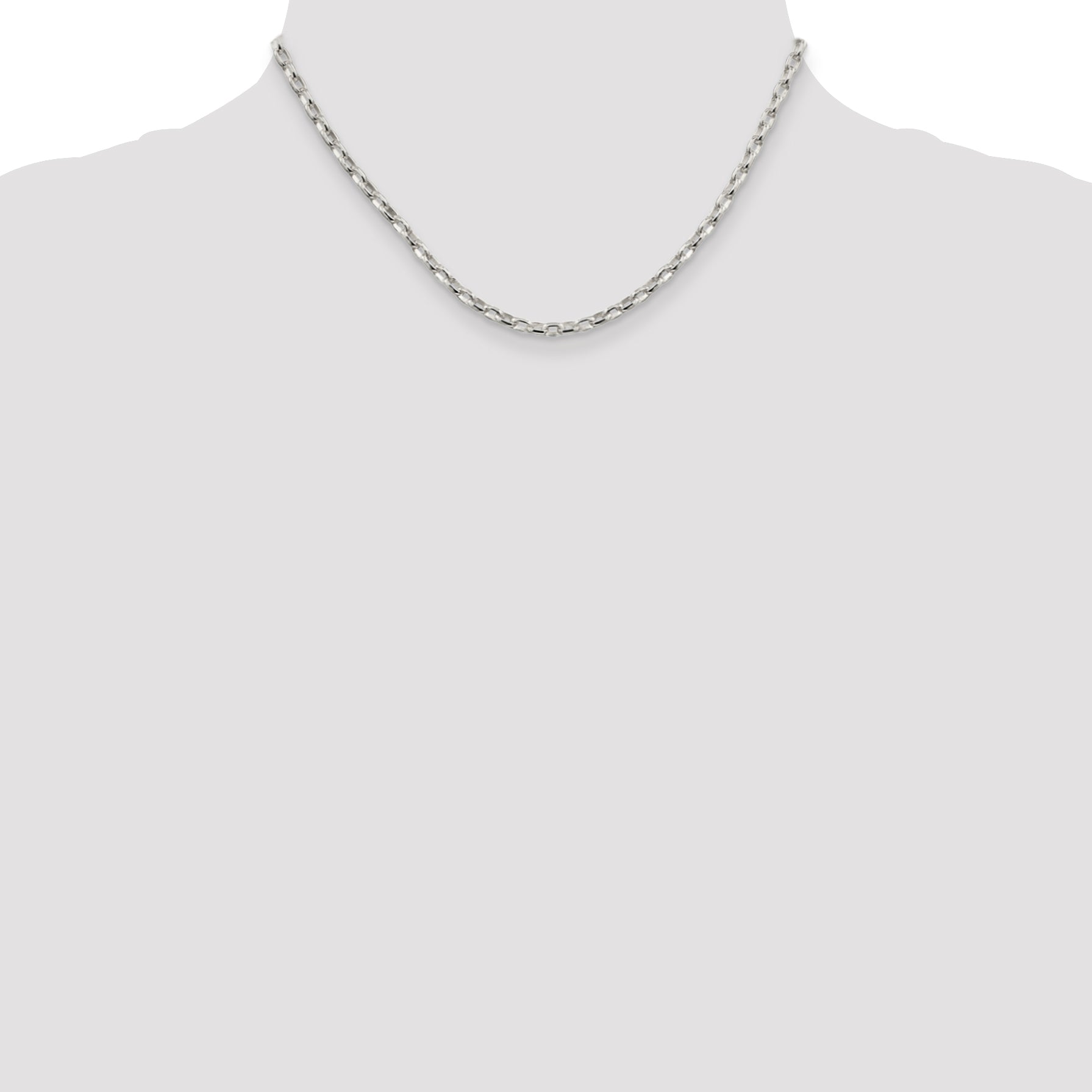 Sterling Silver 925 Polished Rolo Chain Necklace for Elegant Wear