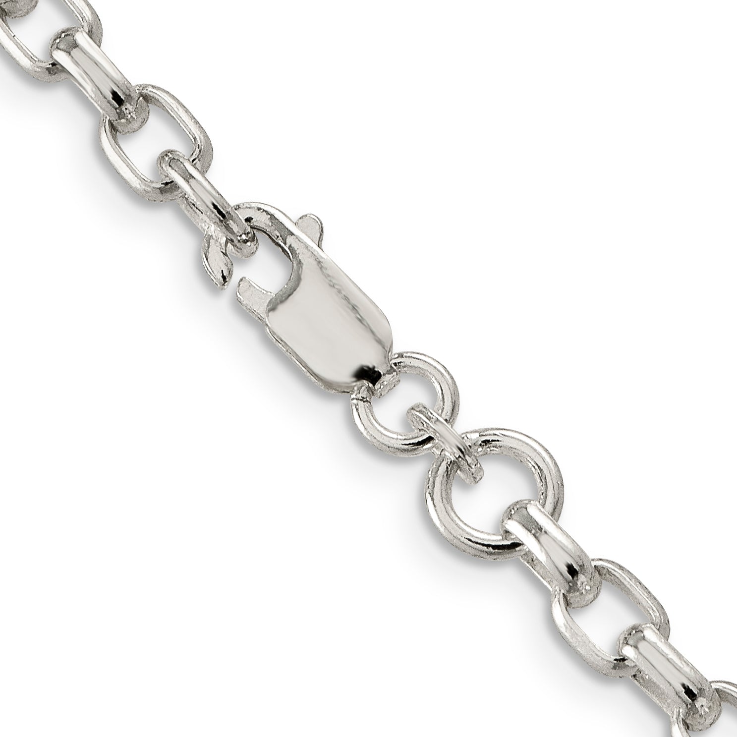 Sterling Silver 4.4mm Oval Fancy Rolo Chain
