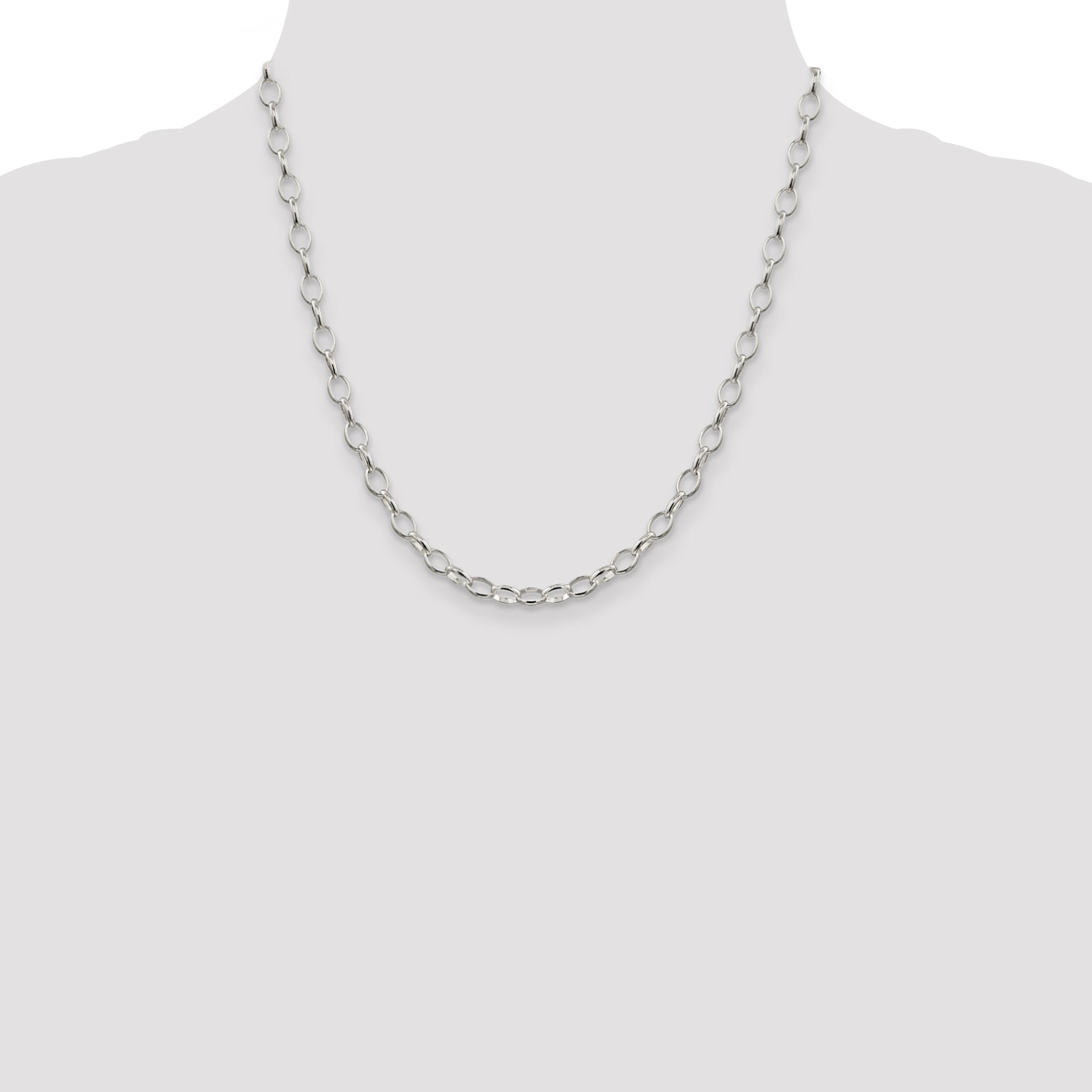 Sterling Silver 5mm Fancy Rolo Chain - 16