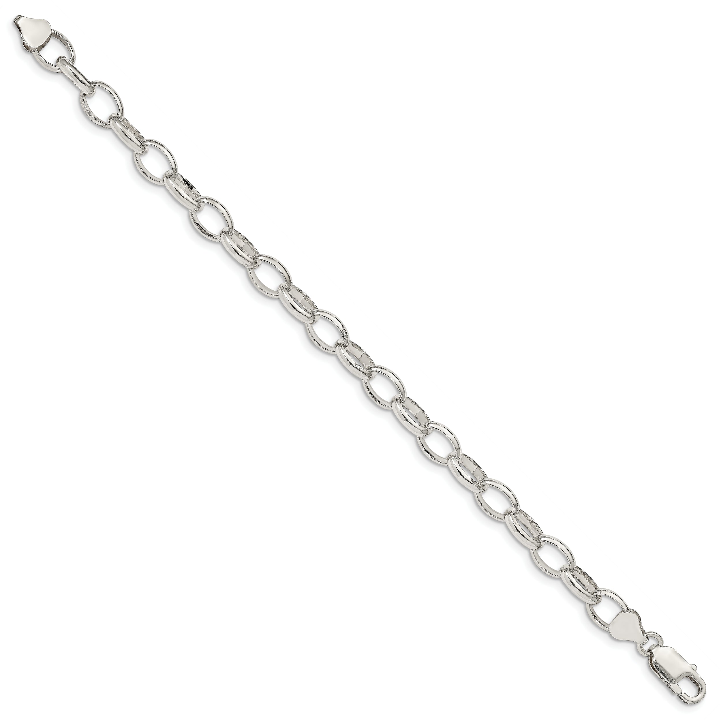Sterling Silver 8mm Fancy Rolo Chain - 7