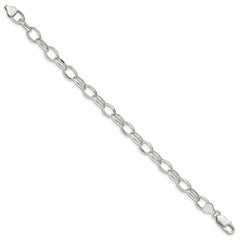 Sterling Silver 8mm Fancy Rolo Chain - 7